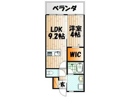 デザイナーズ ざ・片野(1LDK/9階)の間取り写真