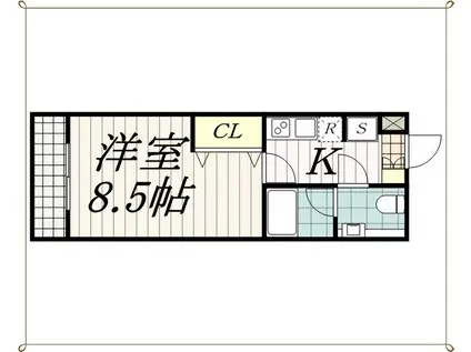 ヴェールコート新宿(1K/3階)の間取り写真