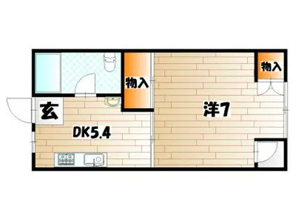 第12小倉三萩野IR BLD(1DK/4階)の間取り写真