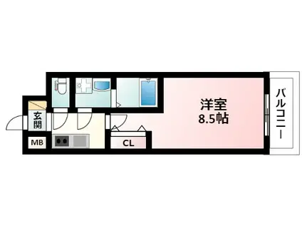 ジュネス新大阪レジデンス(1K/9階)の間取り写真