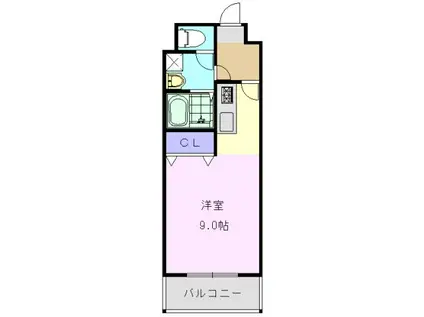 レジデンス新瀬戸(1K/8階)の間取り写真