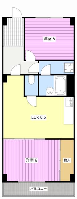 ネットプラスビル(2LDK/5階)の間取り写真