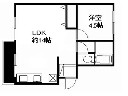 長島マンション(1LDK/2階)の間取り写真