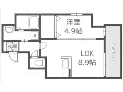 ウインステージ箱崎Ⅱ(1LDK/5階)の間取り写真