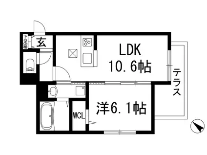 D-RESIDENCE井口堂(1LDK/1階)の間取り写真