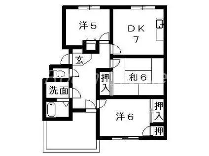 ギャラック国府III(3DK/3階)の間取り写真
