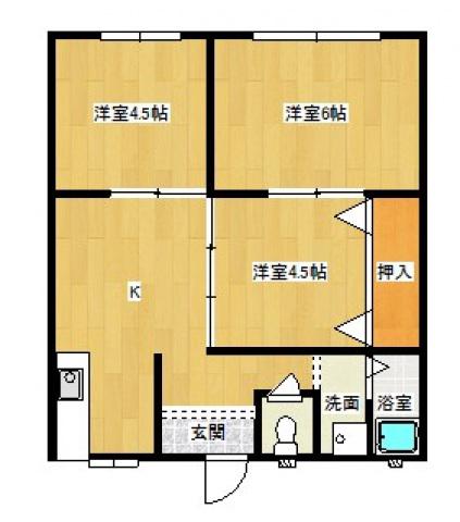 青葉ハイツ(3K/1階)の間取り写真