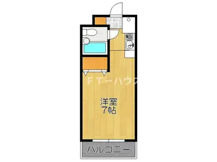 サンハイツ習志野(ワンルーム/4階)の間取り写真