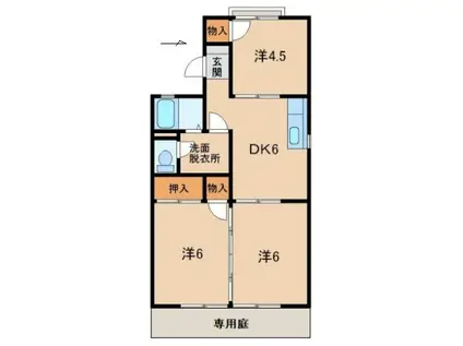 セジュール栄谷A棟(3DK/1階)の間取り写真