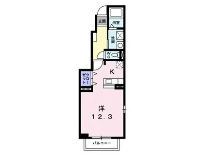 ベルメゾン(1K/1階)の間取り写真