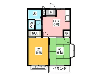 メゾンド・パストラル・B(2DK/1階)の間取り写真