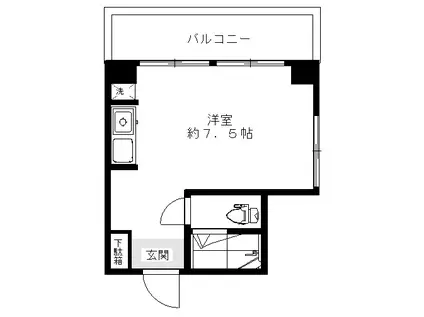 新小野田ビル(ワンルーム/5階)の間取り写真