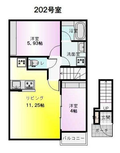 グランツリー下植木(2LDK/2階)の間取り写真