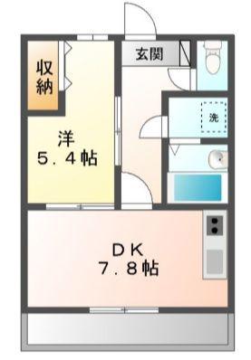 ガーデンコート平松AP(1DK/1階)の間取り写真