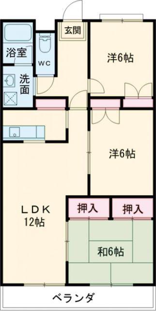 ニュークリーンシティ(3LDK/1階)の間取り写真