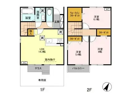 ガルリポーズ II(3LDK/1階)の間取り写真