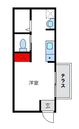 アゲル宮司浜(1K/1階)の間取り写真