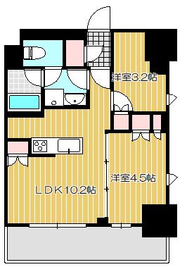 オーキッドレジデンス品川中延(2LDK/13階)の間取り写真