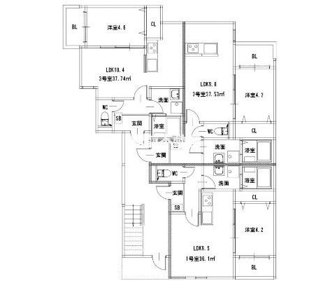 ケーエス博多南I(1LDK/3階)の間取り写真