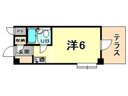 ネオダイキョー夙川北名次(ワンルーム/1階)の間取り写真