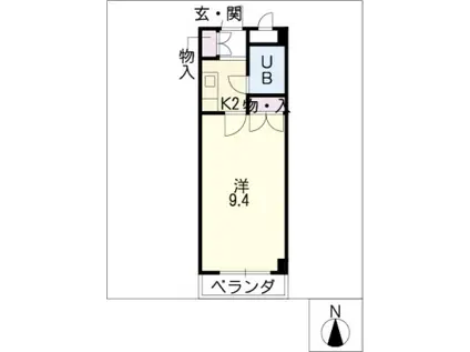 シャトー大根(1K/3階)の間取り写真