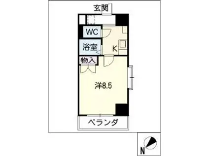 ルミナス名駅(1K/7階)の間取り写真