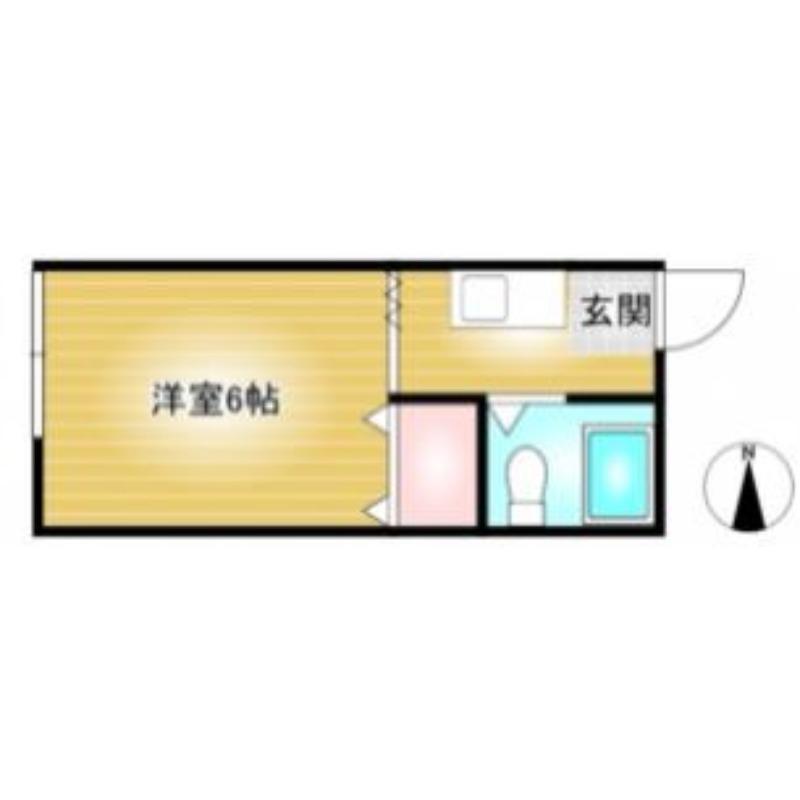 VENT VERT A棟(ワンルーム/1階)の間取り写真