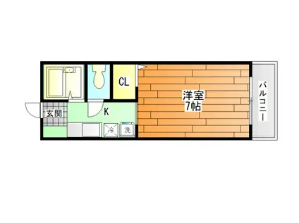 メゾン・クレールS A棟(1K/1階)の間取り写真