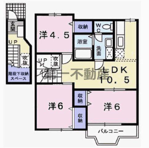 ジュアン壱番館(3LDK/2階)の間取り写真