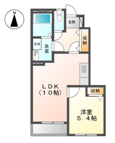 グレイシス堀越(1LDK/1階)の間取り写真