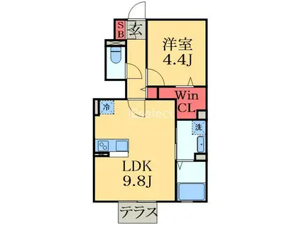 M・T・LE・LIEN(1LDK/1階)の間取り写真