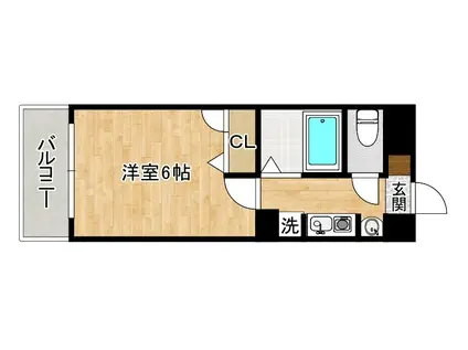 GROWTH SI 清水(1K/3階)の間取り写真
