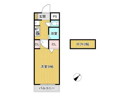 ルミエールガーデンI番館(1K/3階)の間取り写真