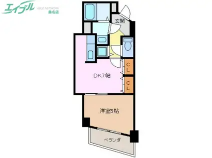 ポンドサイド蓮 パートI(1DK/3階)の間取り写真