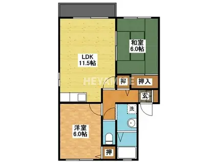 MAPLEB(2LDK/1階)の間取り写真