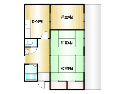 守安コーポ(3DK/1階)の間取り写真