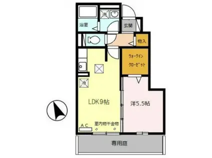 モダンコート東阿保(1LDK/1階)の間取り写真