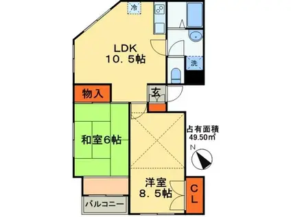 メゾンアートⅡ(2LDK/2階)の間取り写真