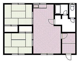 富居ハイツ(2LDK/1階)の間取り写真