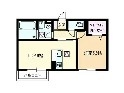 ミッドレジデンスA棟(1LDK/1階)の間取り写真