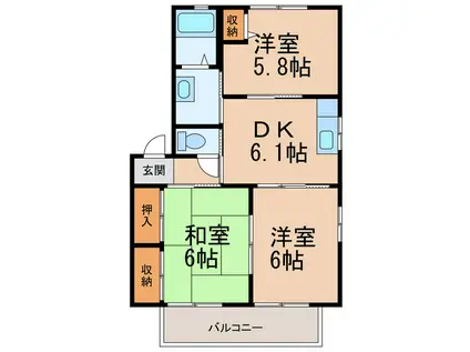 メゾン雑賀(3DK/1階)の間取り写真