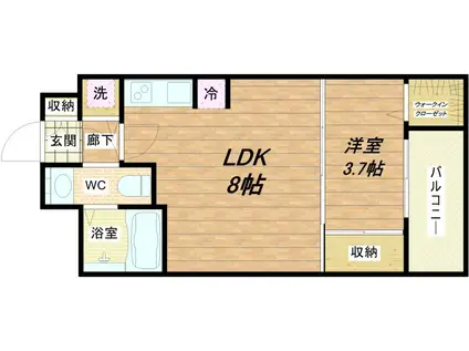 SERENITE北浜(1LDK/7階)の間取り写真
