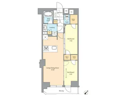 アイフラット渋谷西原(2LDK/3階)の間取り写真