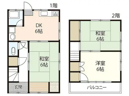 畠山アパート(3DK/1階)の間取り写真