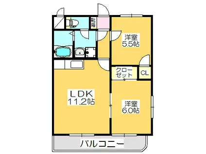 マリベールSAKATA(2LDK/1階)の間取り写真