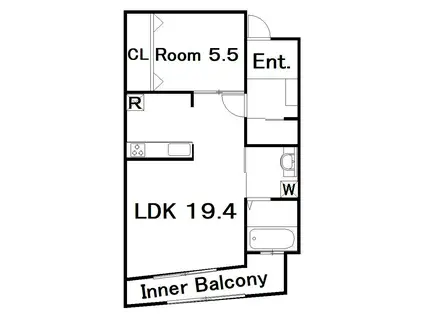 第11森谷ビル(1LDK/4階)の間取り写真