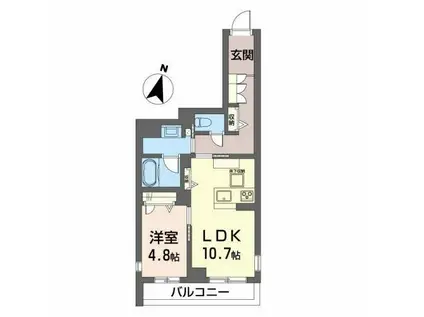 ALBEMARLE錦町(1LDK/1階)の間取り写真