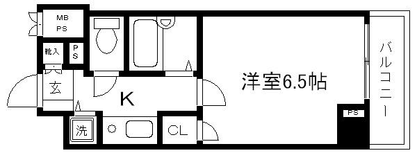 リーガル京都河原町III(1K/9階)の間取り写真