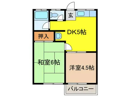 吉村文化(2DK/2階)の間取り写真