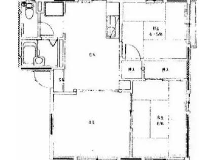 西原アパート(3DK/1階)の間取り写真